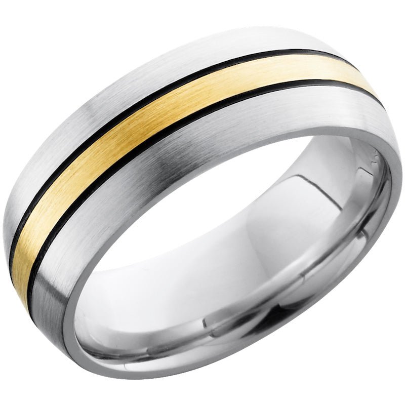 Lashbrook White & Yellow Cobalt Chrome 8mm Men's Wedding Band