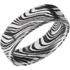 Lashbrook Black & White Damascus Steel 7mm Men's Wedding Band