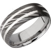 Lashbrook Black & White Damascus Steel 8mm Men's Wedding Band