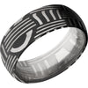 Lashbrook Black & White Damascus Steel 8mm Men's Wedding Band