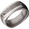 Lashbrook Black & White Damascus Steel 8mm Men's Wedding Band