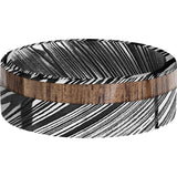 Lashbrook Black & White Damascus Steel Hardwood 8mm Men's Wedding Band