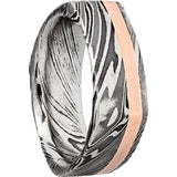 Lashbrook Black Rose & White Damascus Steel 8mm Men's Wedding Band