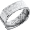 Lashbrook Black & White Damascus Steel 8mm Men's Wedding Band