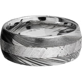 Lashbrook Black & White Damascus Steel Meteorite 9mm Men's Wedding Band