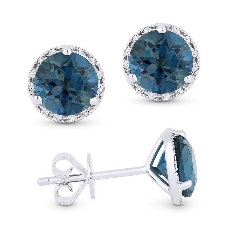 Madison L 14k White Gold London Blue Earring