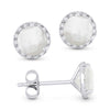 Madison L 14k White Gold Mother of Pearl Earring