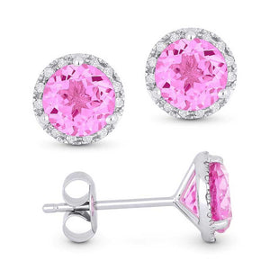 Madison L 14k White Gold Pink Sapphire Earring