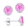 Madison L 14k White Gold Pink Sapphire Earring