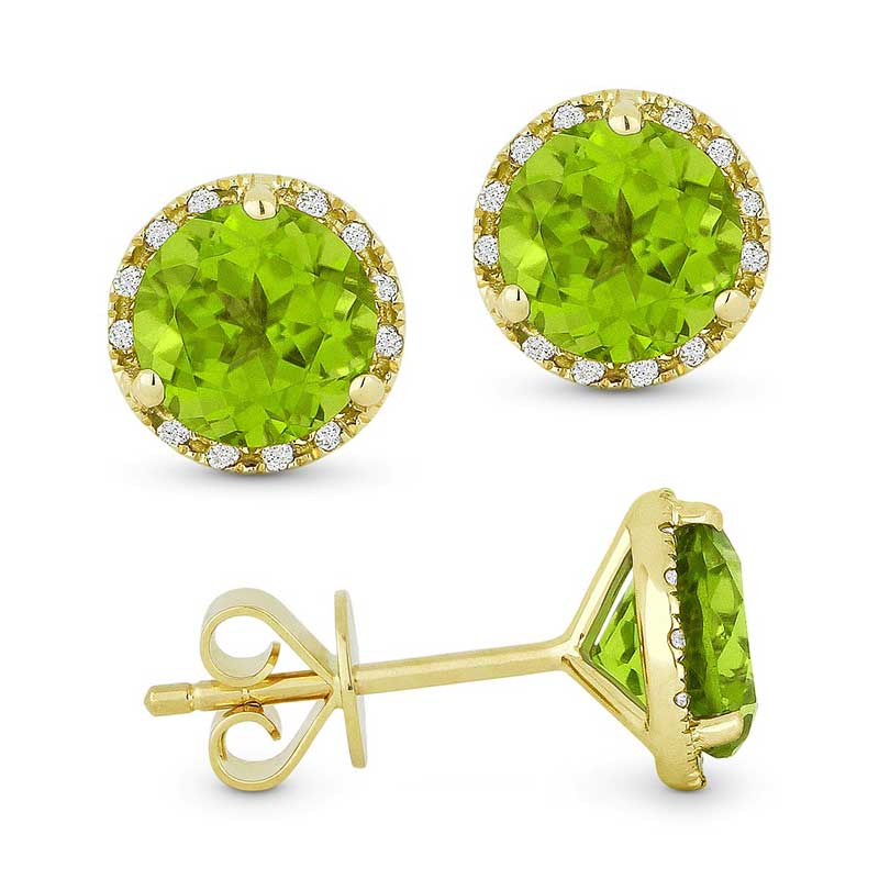 Madison L 14k Yellow Gold Peridot Earring