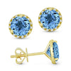 Madison L 14k Yellow Gold Swiss Blue Topaz Earring