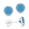 Madison L 14k White Gold Turquoise Earring