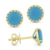 Madison L 14k Yellow Gold Turquoise Earring
