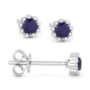 Madison L 14k White Gold Created Sapphire Earring