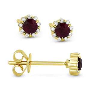 Madison L 14k Yellow Gold Ruby Earring