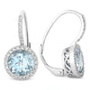 Madison L 14k White Gold Topaz & Diamond Earring