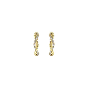 Gabriel & Co. 14k Yellow Gold Hampton Diamond Huggie Earrings