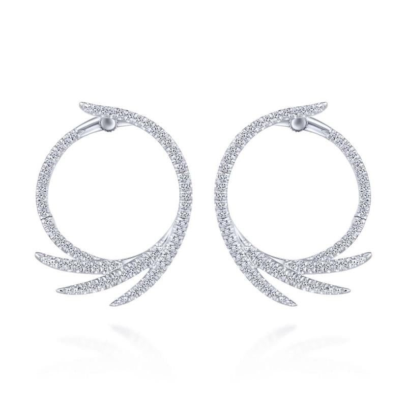 Gabriel & Co. 14k White Gold Kaslique Diamond Hoop Earrings