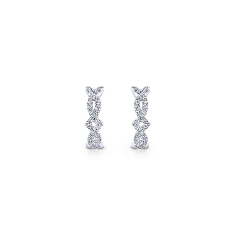 Gabriel & Co. 14k White Gold Kaslique Diamond Huggie Earrings