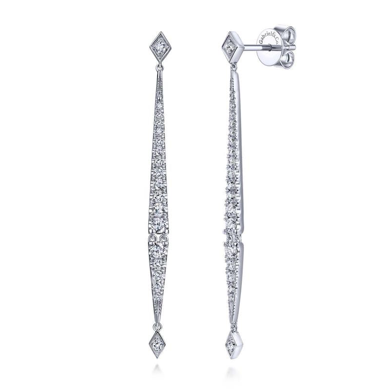 Gabriel & Co. 14k White Gold Kaslique Diamond Drop Earrings