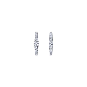 Gabriel & Co. 14k White Gold Lusso Diamond Huggie Earrings