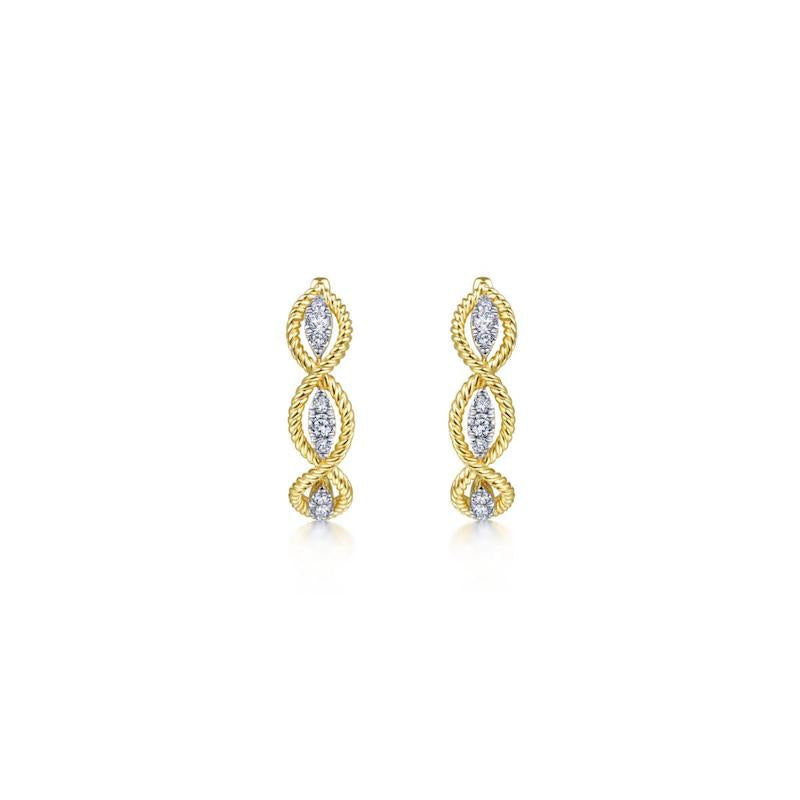 Gabriel & Co. 14k Yellow Gold Hampton Diamond Hoop Earrings