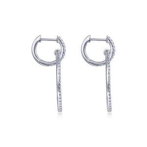 Gabriel & Co. 14k White Gold Lusso Diamond Huggie Earrings