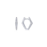 Gabriel & Co. 14k White Gold Lusso Diamond Huggie Earrings