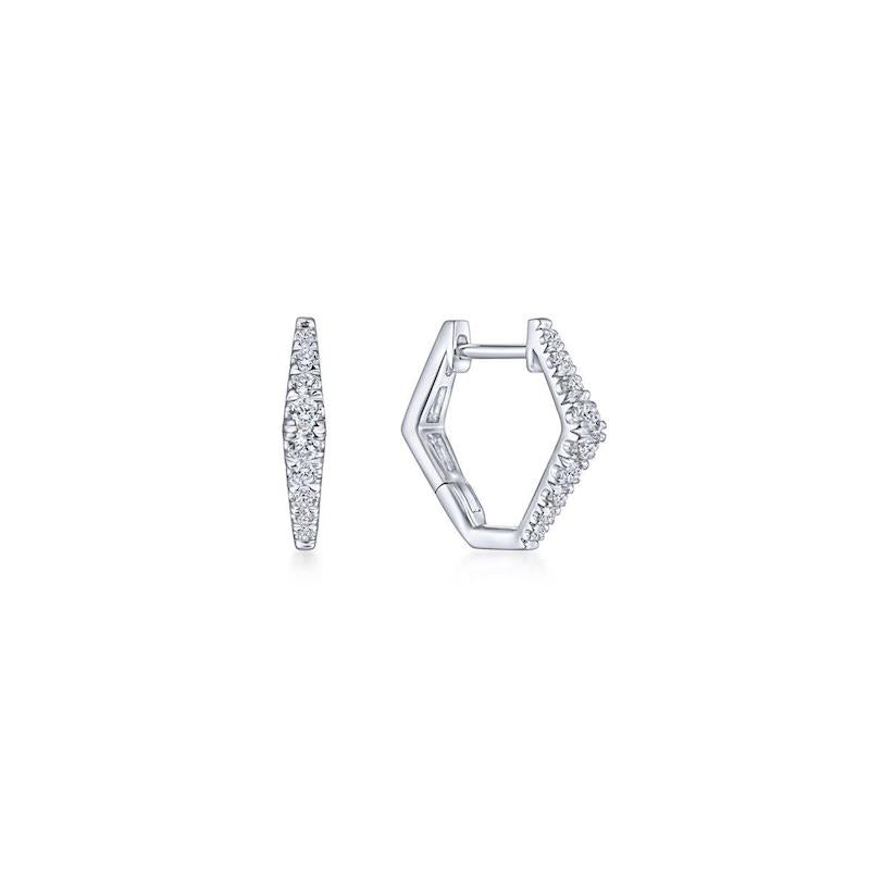 Gabriel & Co. 14k White Gold Lusso Diamond Huggie Earrings