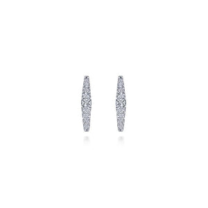 Gabriel & Co. 14k White Gold Lusso Diamond Huggie Earrings