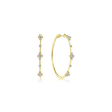 Gabriel & Co. 14k Yellow Gold Contemporary Diamond Hoop Earrings