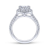 Gabriel & Co. 14k White Gold Contemporary Halo Engagement Ring