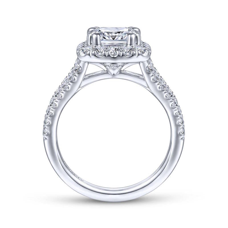 Gabriel & Co. 14k White Gold Contemporary Halo Engagement Ring