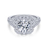 Gabriel & Co. 14k White Gold Contemporary Halo Engagement Ring