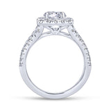 Gabriel & Co. 14k White Gold Contemporary Halo Engagement Ring