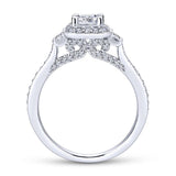 Gabriel & Co. 14k White Gold Victorian Halo Engagement Ring