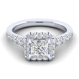 Gabriel & Co. 14k White Gold Contemporary Halo Engagement Ring