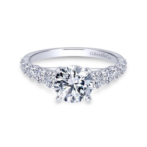 Gabriel & Co. 14k White Gold Contemporary Straight Engagement Ring