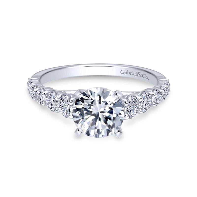 Gabriel & Co. 14k White Gold Contemporary Straight Engagement Ring