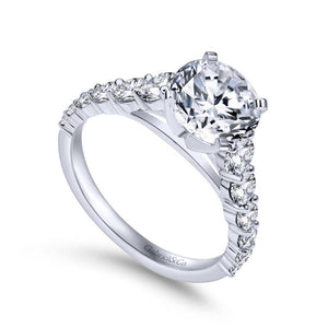 Gabriel & Co. 14k White Gold Contemporary Straight Engagement Ring