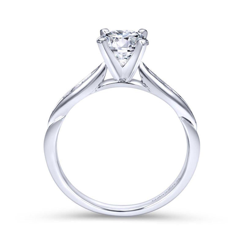 Gabriel & Co. 14k White Gold Contemporary Straight Engagement Ring