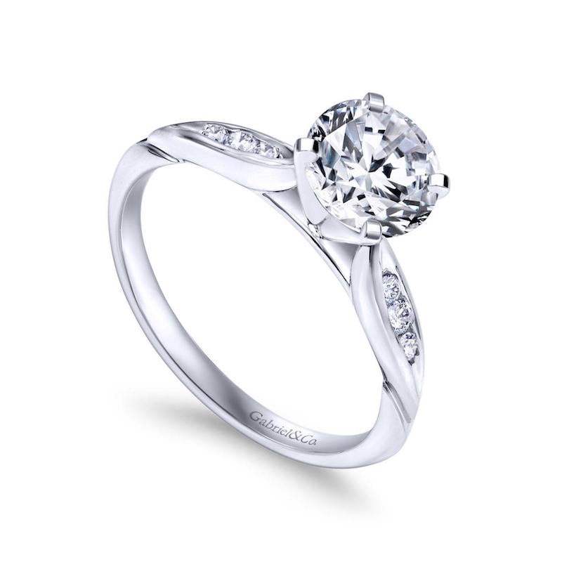 Gabriel & Co. 14k White Gold Contemporary Straight Engagement Ring