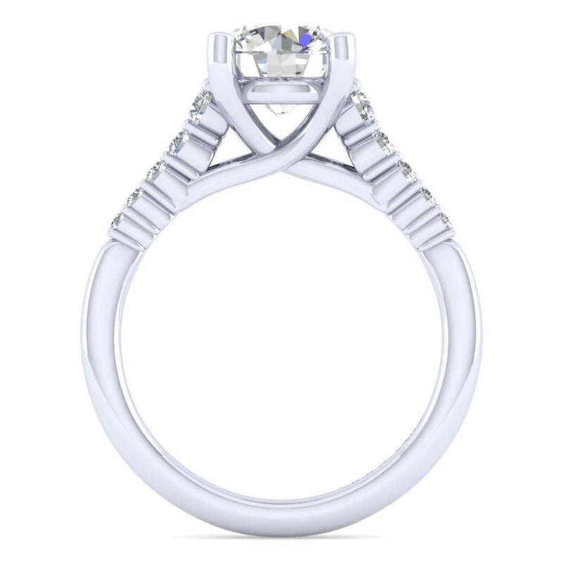 Gabriel & Co. 14k White Gold Contemporary Halo Engagement Ring