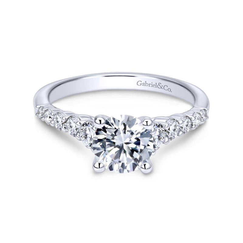 Gabriel & Co. 14k White Gold Contemporary Straight Engagement Ring