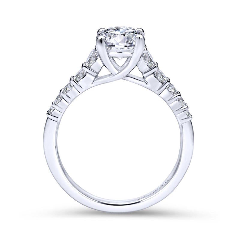 Gabriel & Co. 14k White Gold Contemporary Straight Engagement Ring