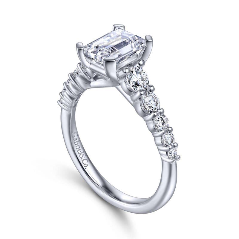 Gabriel & Co. 14k White Gold Contemporary Straight Engagement Ring