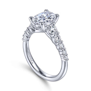 Gabriel & Co. 14k White Gold Contemporary Straight Engagement Ring