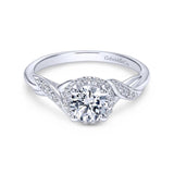 Gabriel & Co. 14k White Gold Contemporary Halo Engagement Ring