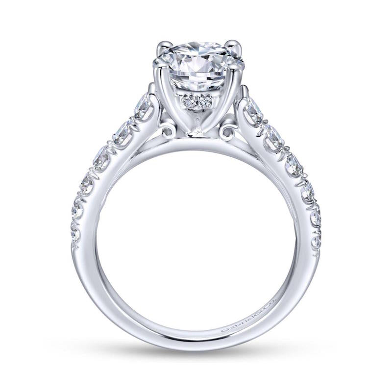 Gabriel & Co. 14k White Gold Contemporary Straight Engagement Ring