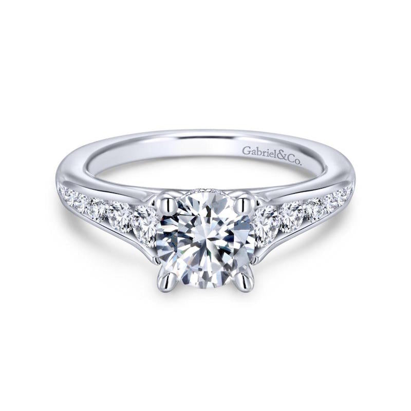 Gabriel & Co. 14k White Gold Contemporary Straight Engagement Ring